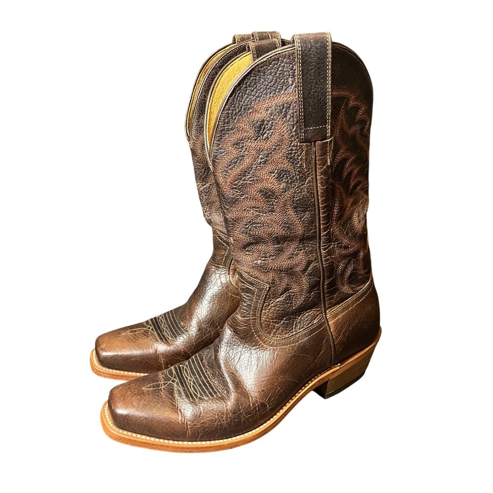 Moonshine Spirit Cowboy Boots Mens 8 Brown Leather Square Toe BMSSP20L7